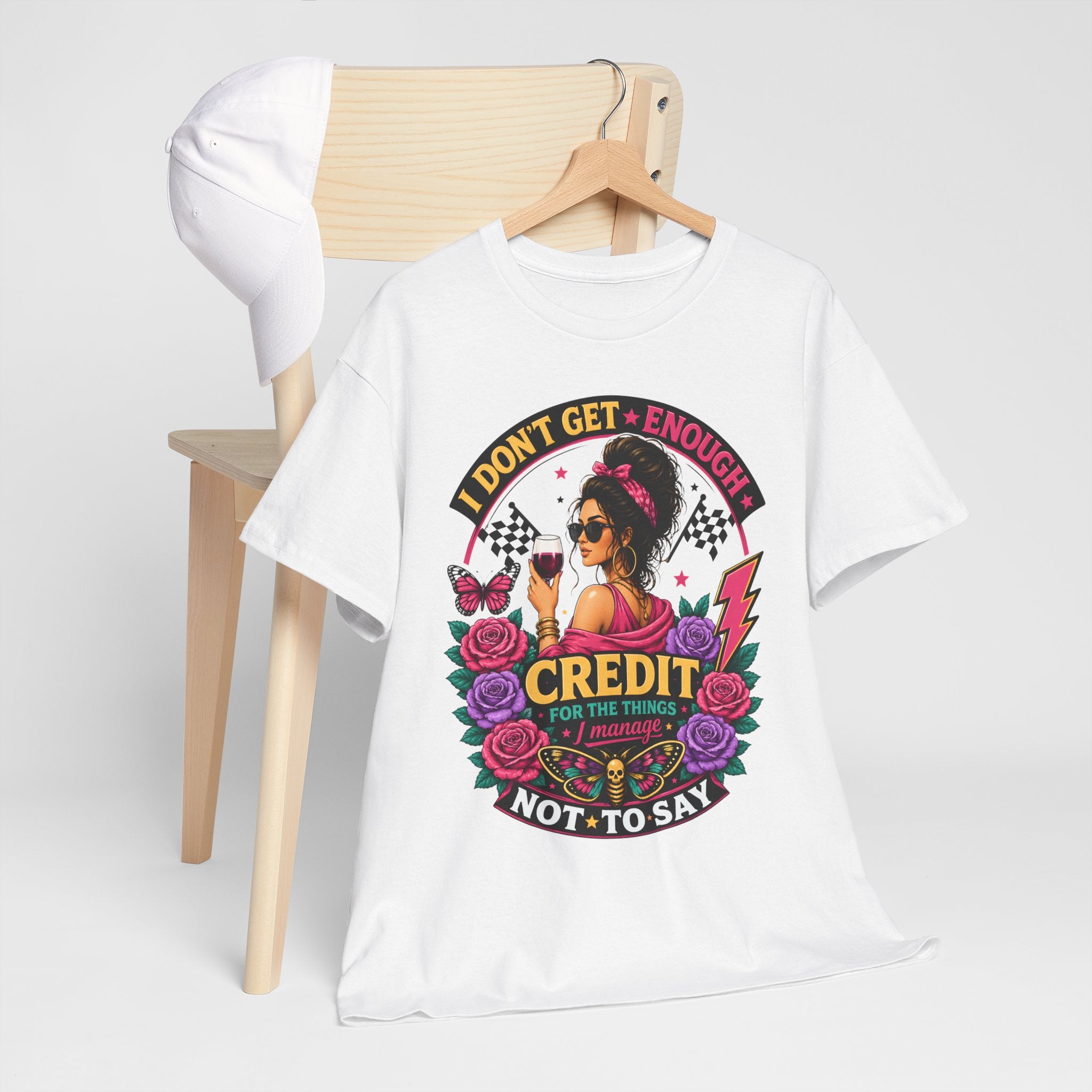 T-Shirt — "I Don’t Get Enough Credit for the Things I Manage" Retro Floral Graphic Tee