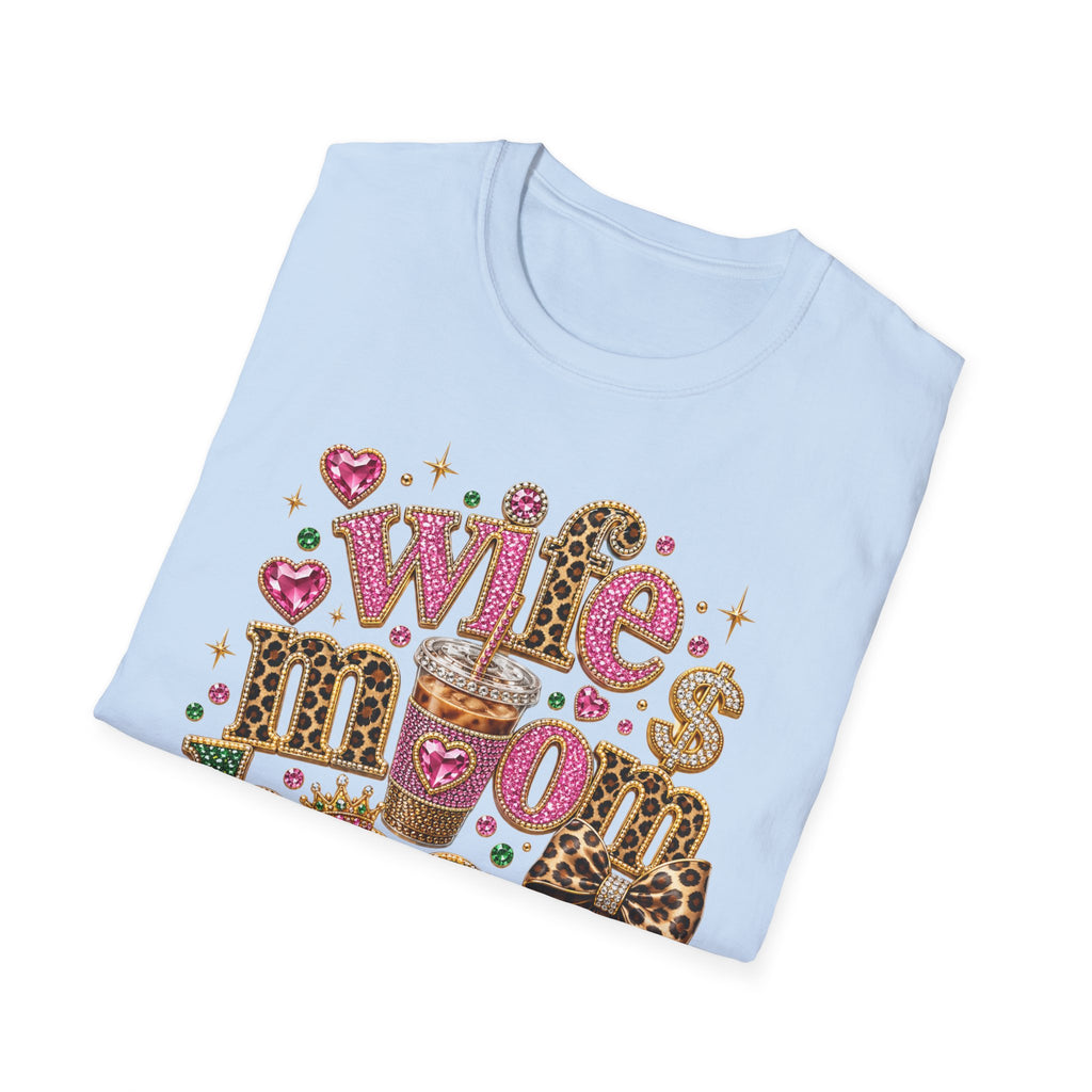 Wife Mom Boss Graphic T-Shirt — Leopard & Glitter Mom Life Tee