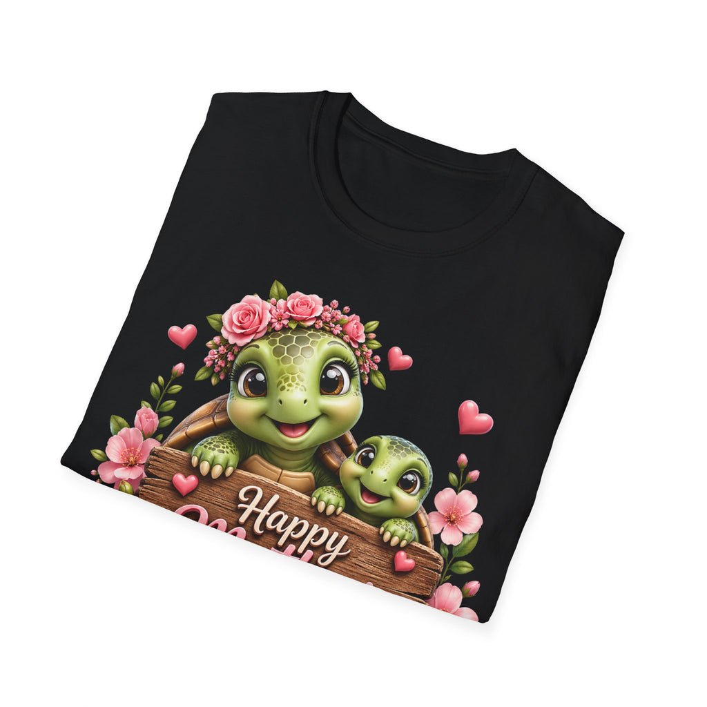 Mother’s Day Turtle T-Shirt — "Happy Mother’s Day" Floral Mom & Baby Design