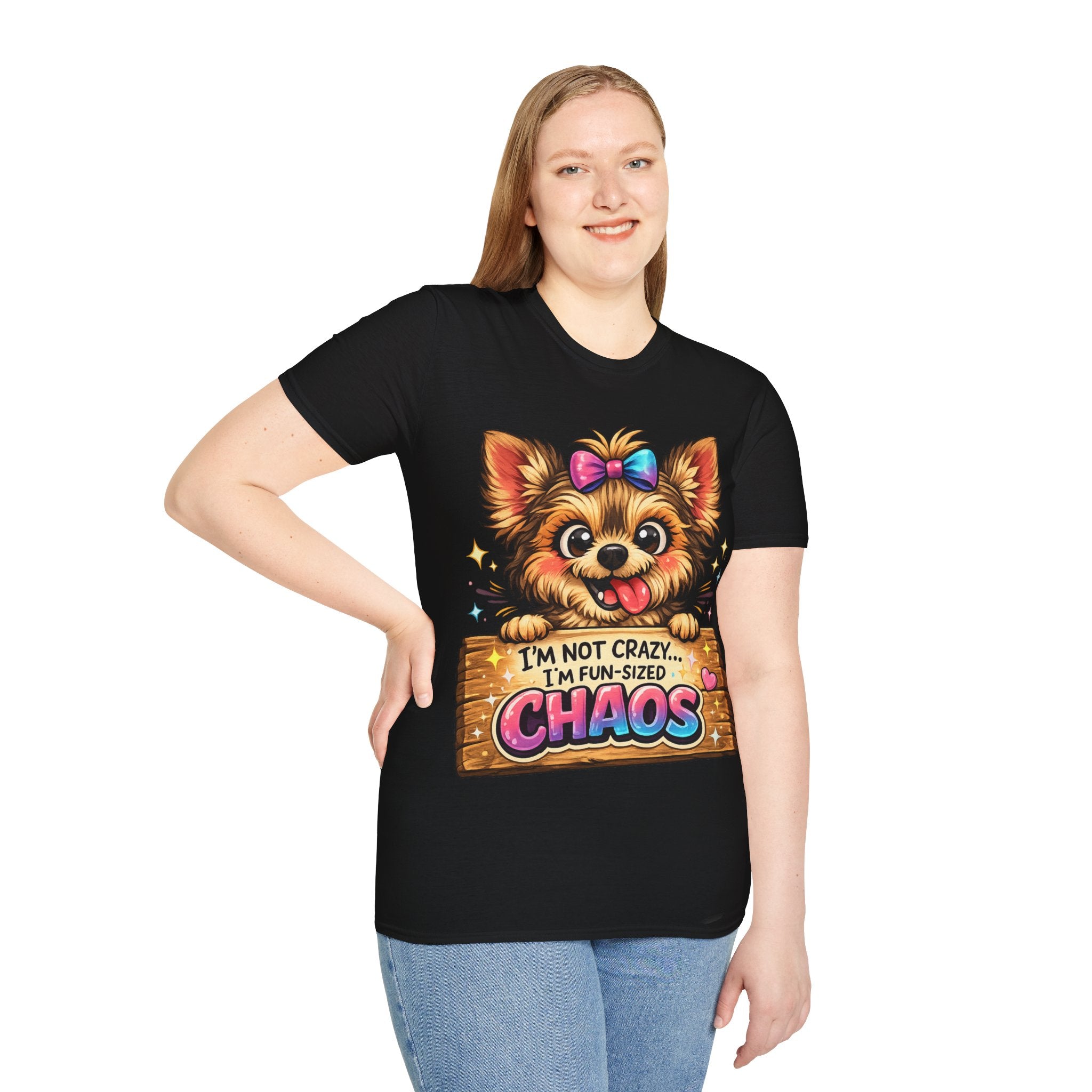 Fun-Sized Chaos Cute Dog T-Shirt — "I’m Not Crazy, I’m Fun-Sized Chaos"