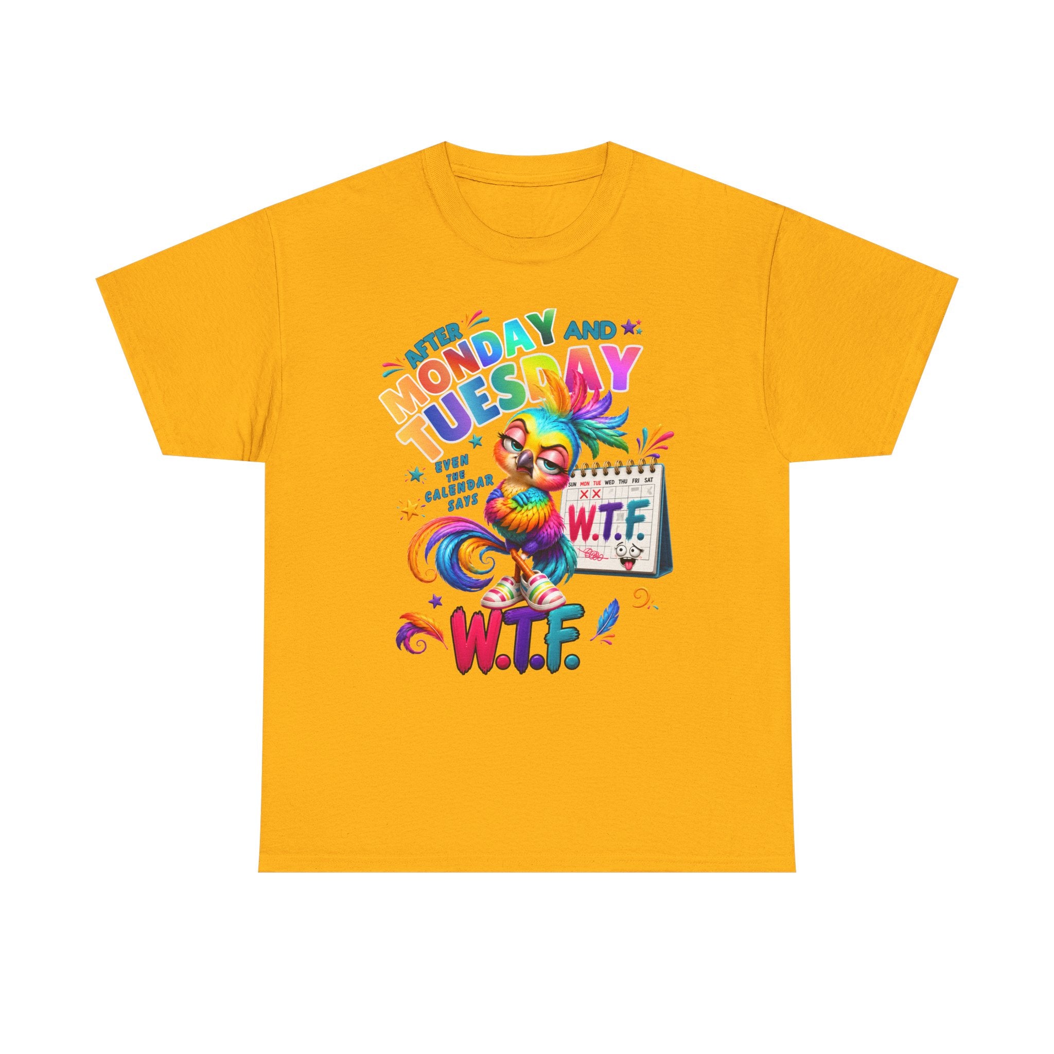 Monday and Tuesday WTF T‑Shirt — Funny Rainbow Sloth Graphic Tee