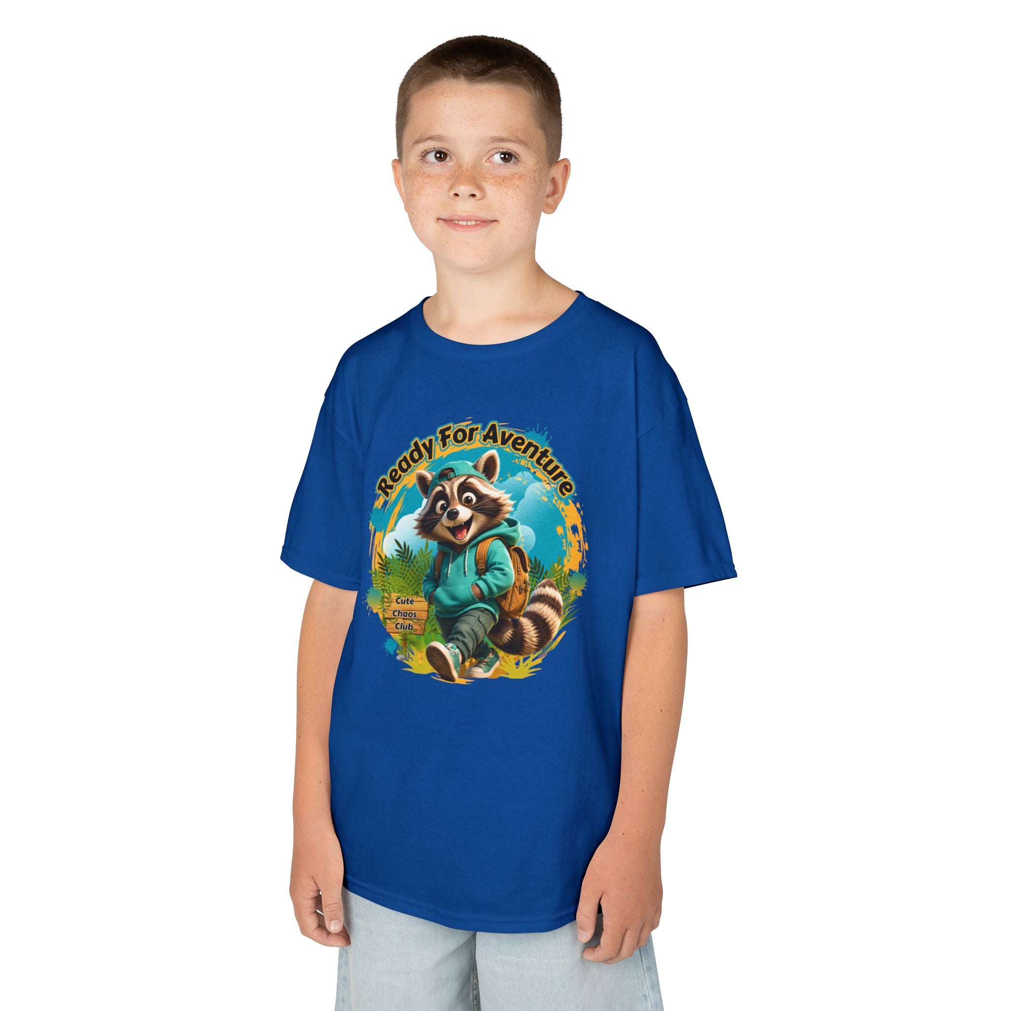 Kids Adventure Racoon T-Shirt — "Ready for Adventure" Cute Graphic Tee