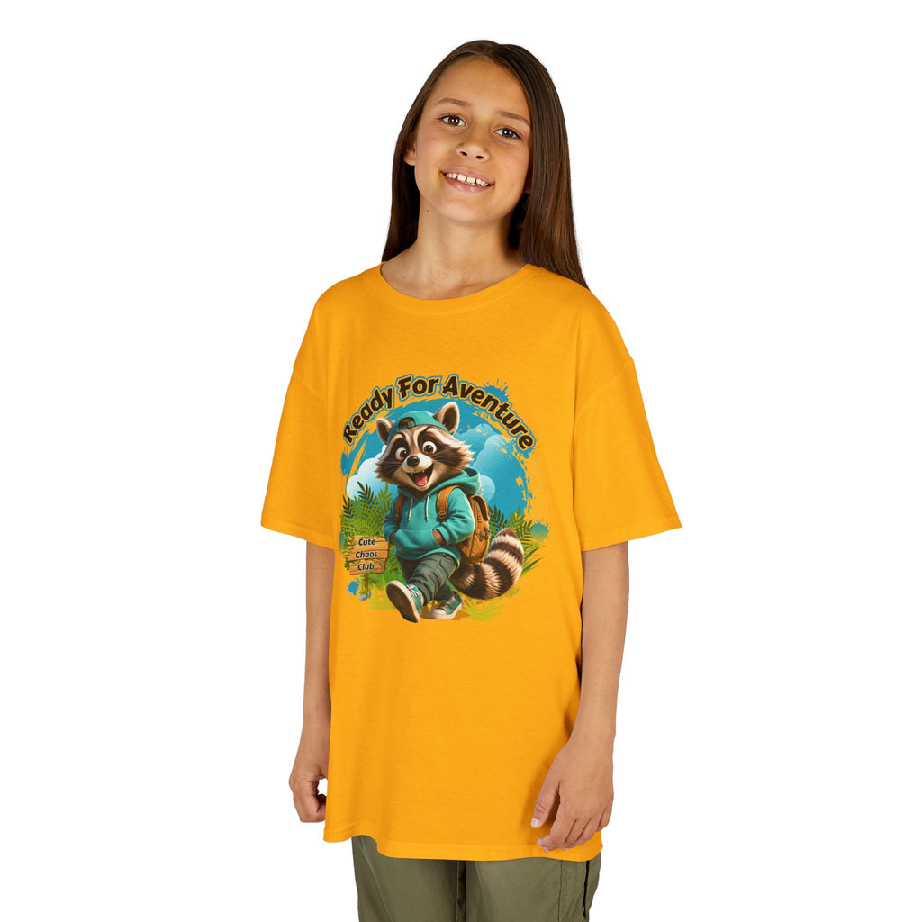 Kids Adventure Racoon T-Shirt — "Ready for Adventure" Cute Graphic Tee
