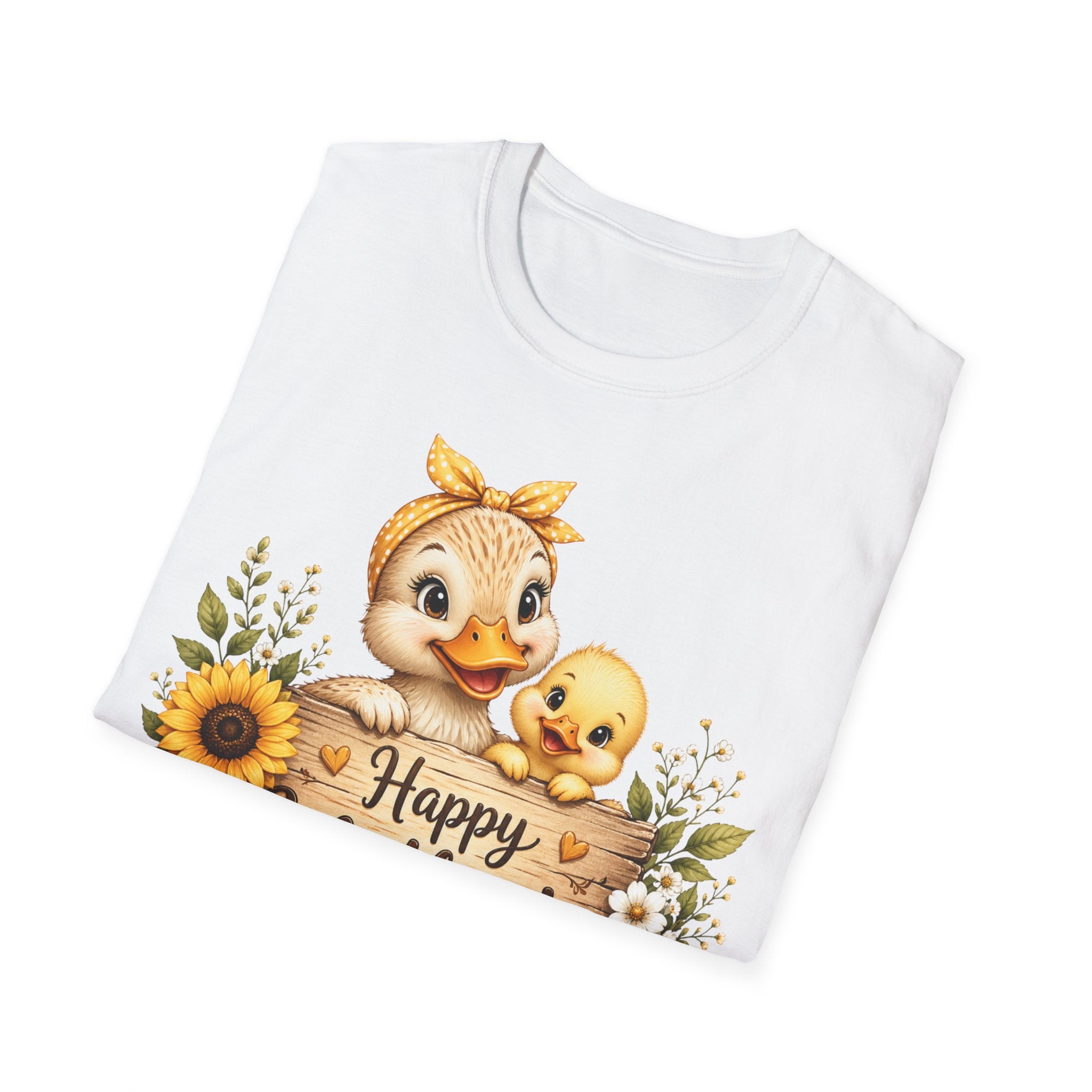 Mother’s Day Duck Mom T-Shirt — "Happy Mother’s Day" Sunflower Design