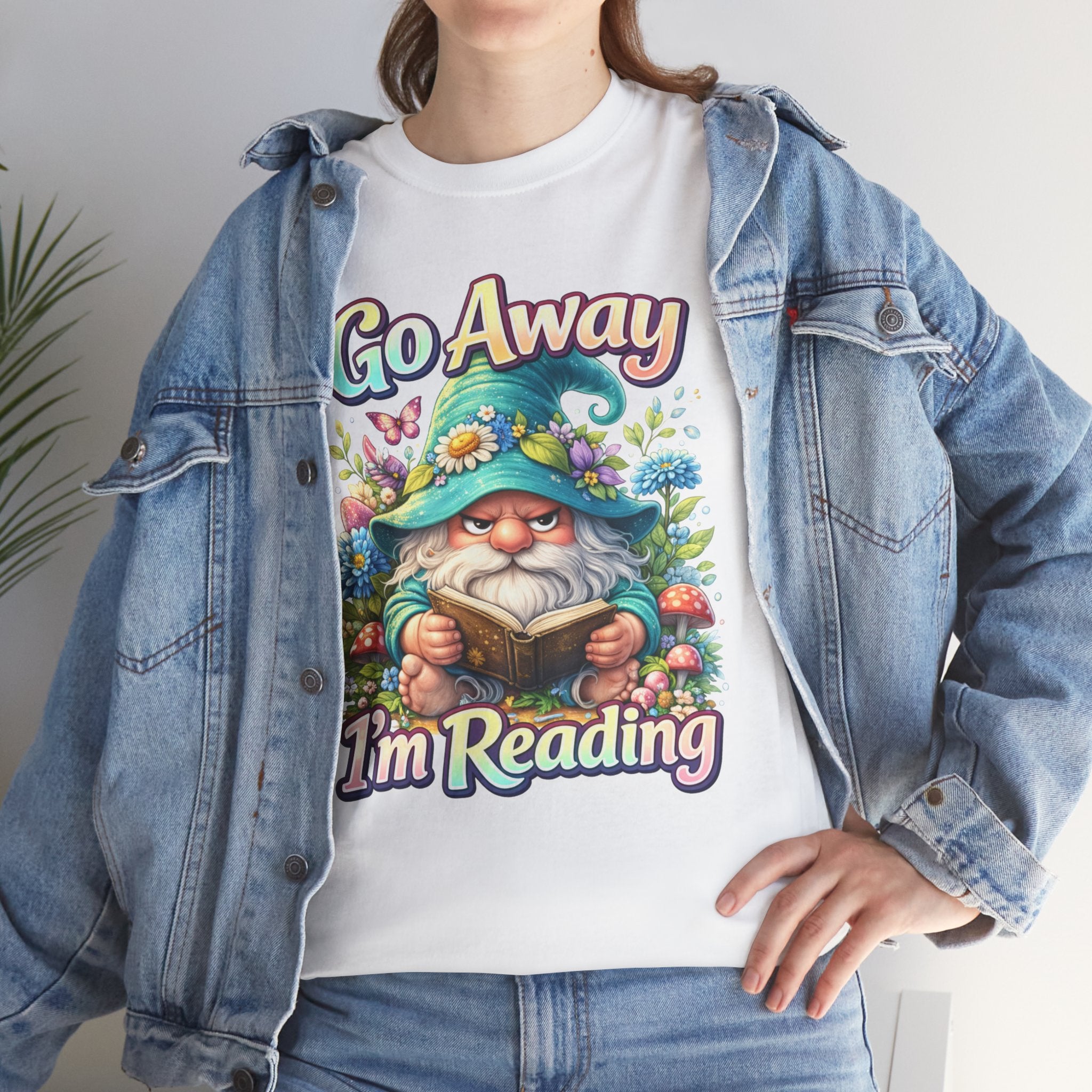 Go Away I'm Reading T-Shirt — Cute Gnome Book Lover Tee