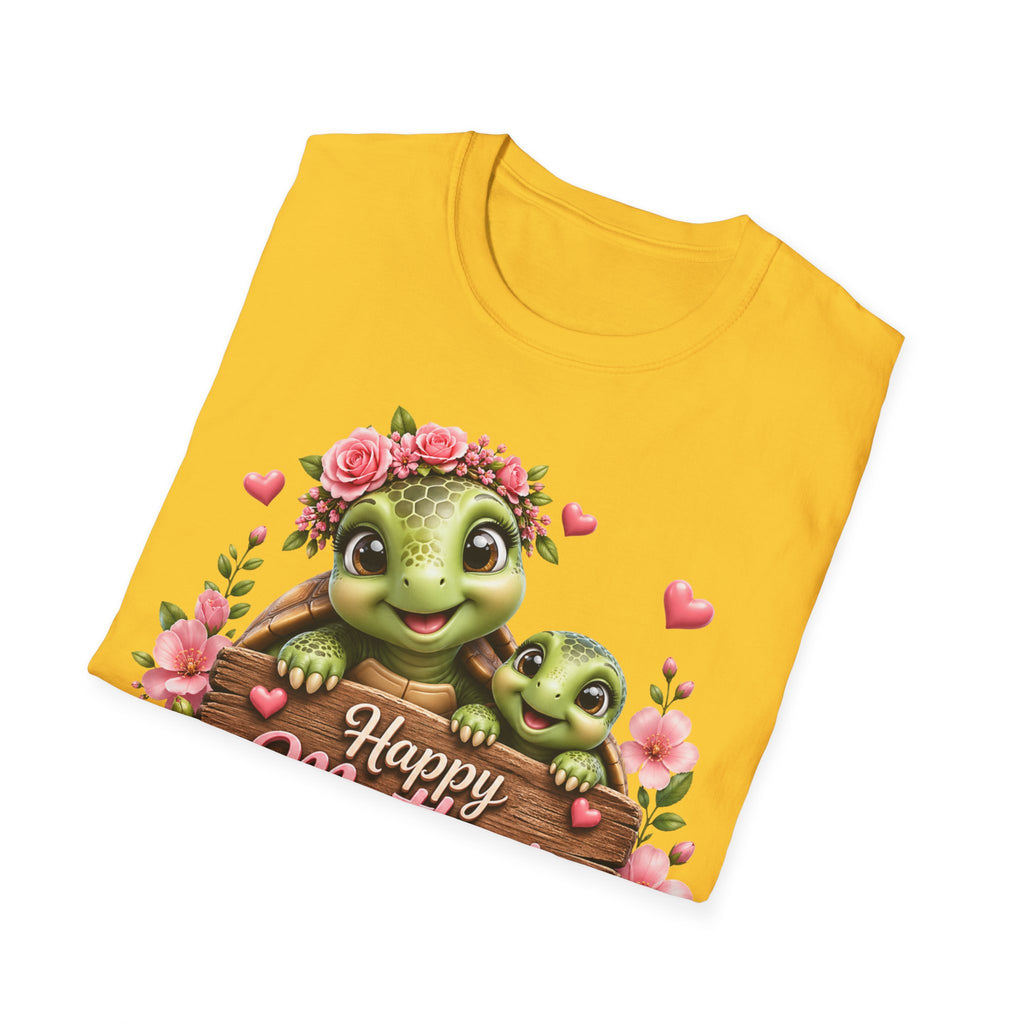 Mother’s Day Turtle T-Shirt — "Happy Mother’s Day" Floral Mom & Baby Design