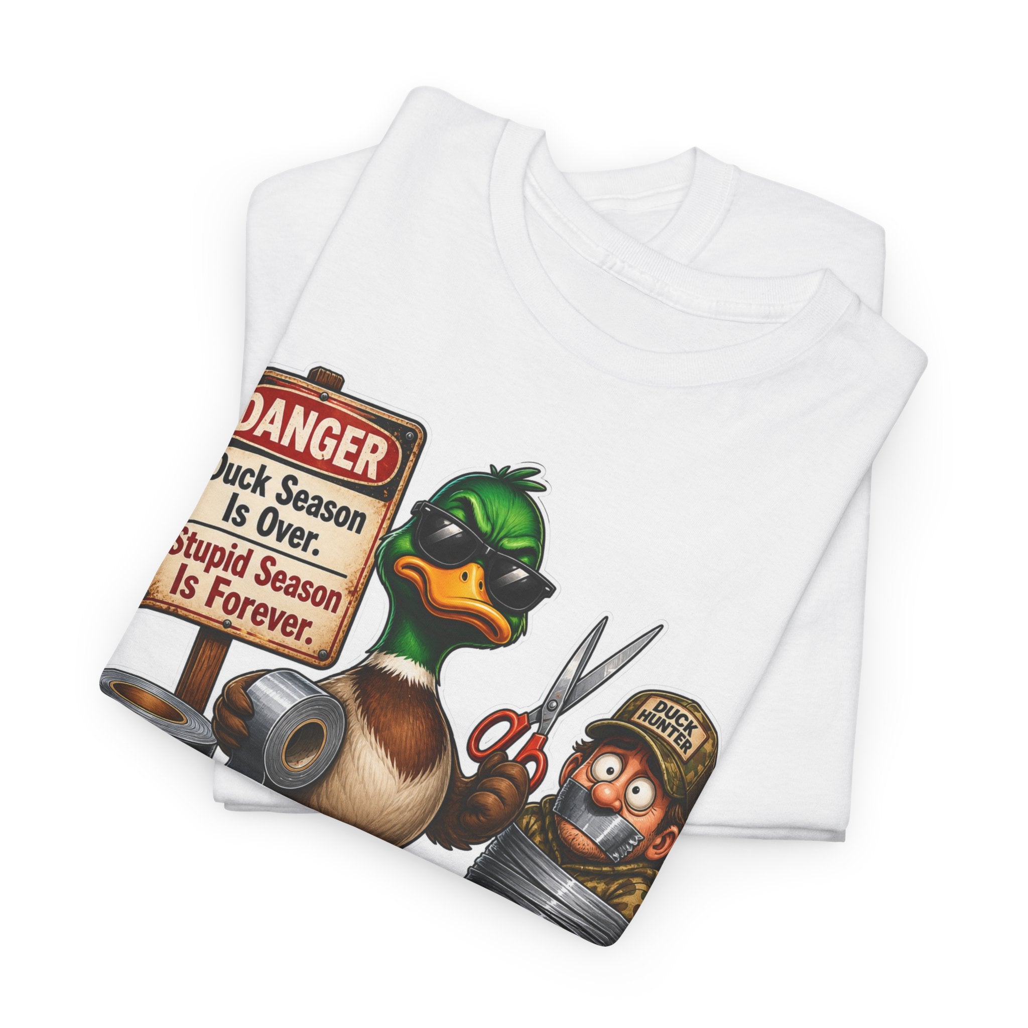 Duck Season Funny Tee — "Duck Season Is Over. Deer Season Is Forever." Hunting Humor T-Shirt