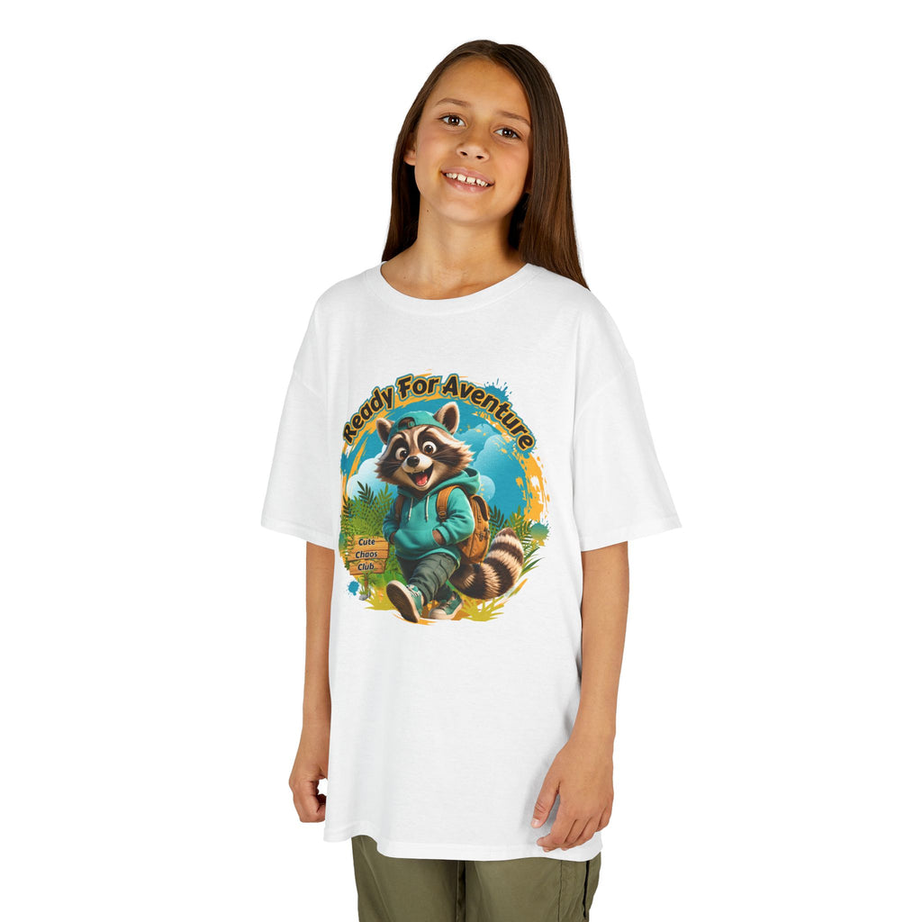 Kids Adventure Racoon T-Shirt — "Ready for Adventure" Cute Graphic Tee
