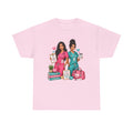 Nurse Besties Graphic Tee — Cute Scrub Nurses Illustration