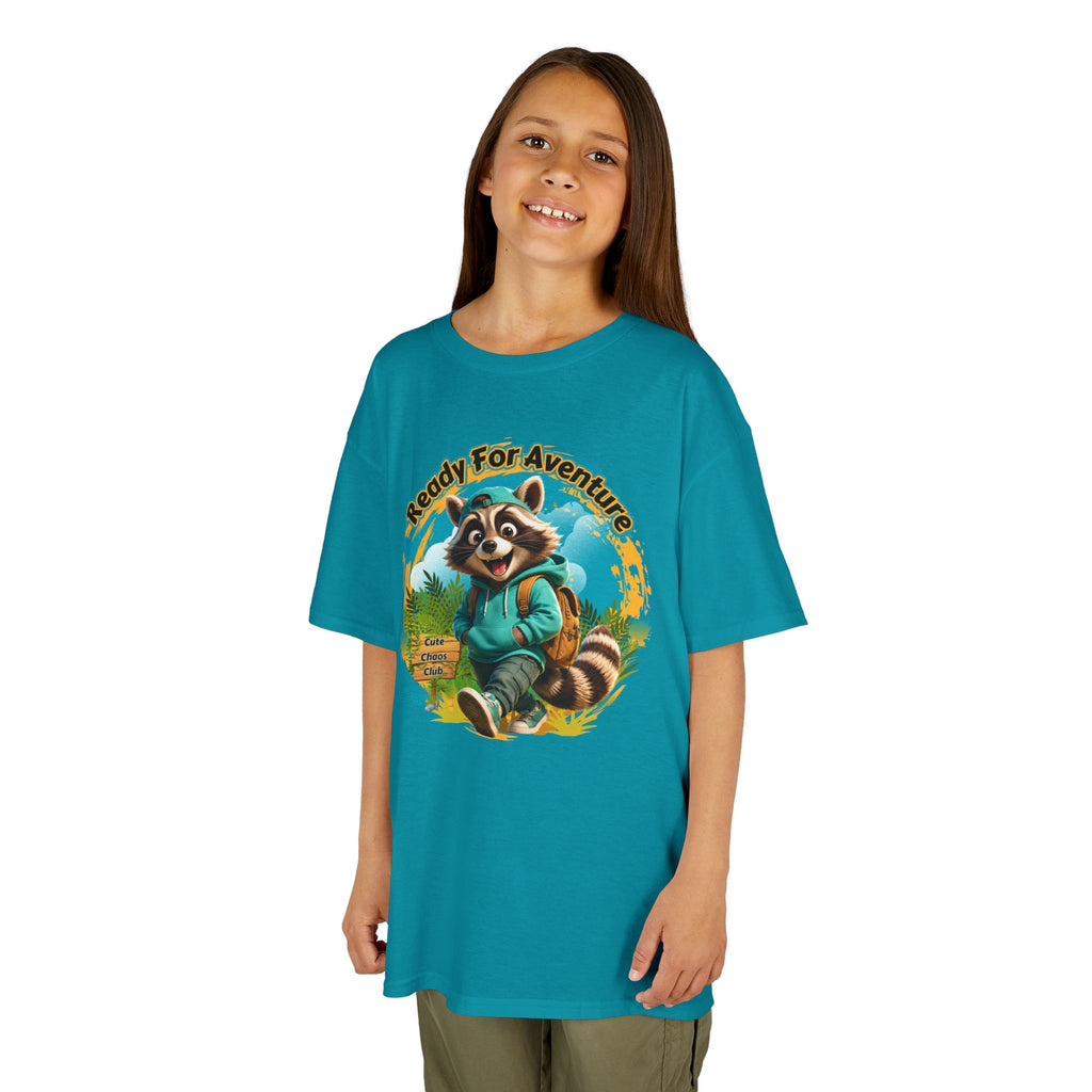 Kids Adventure Racoon T-Shirt — "Ready for Adventure" Cute Graphic Tee