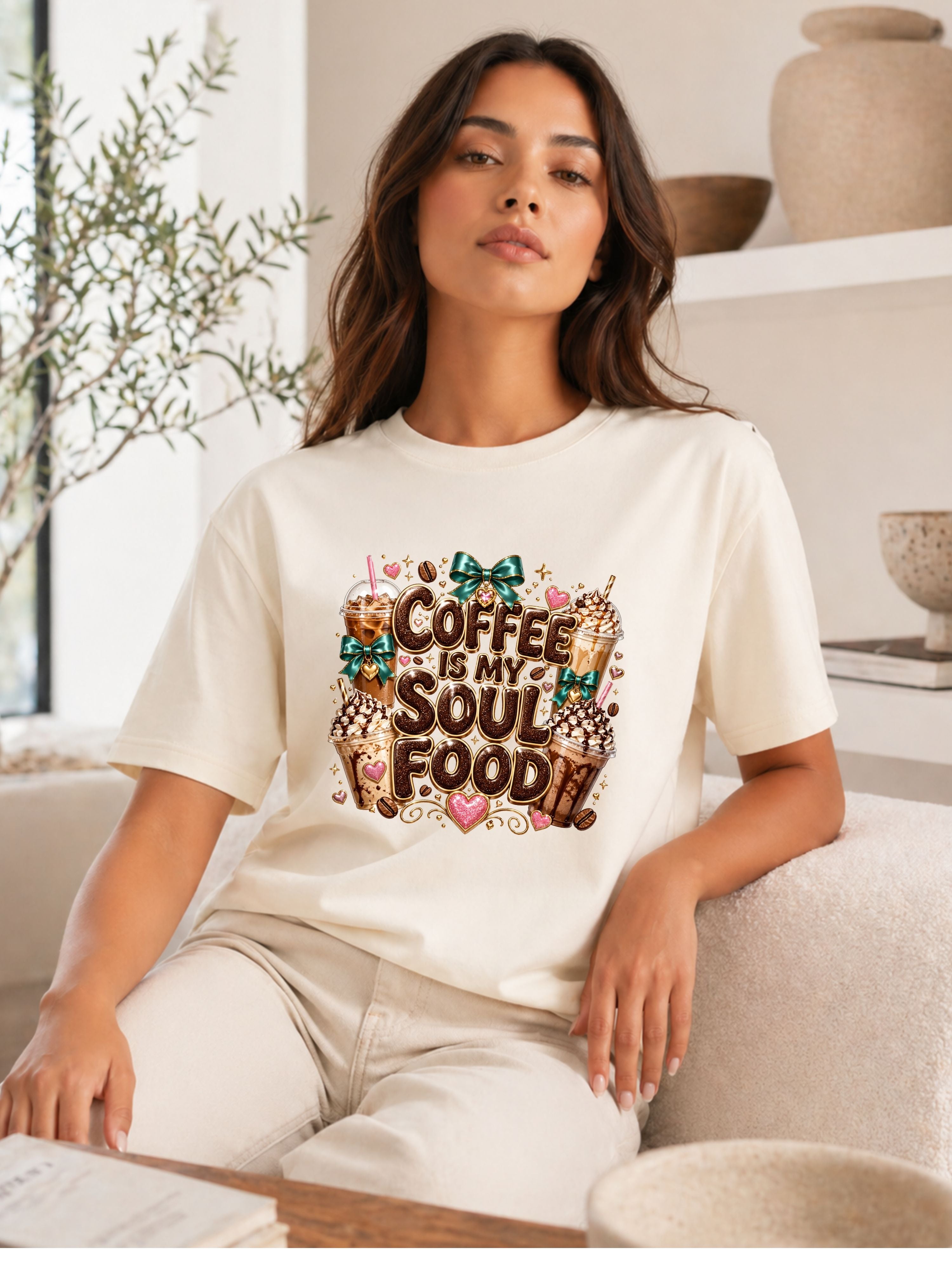 Coffee Is My Soul Food T-Shirt — Cute Coffee Lover Graphic Tee