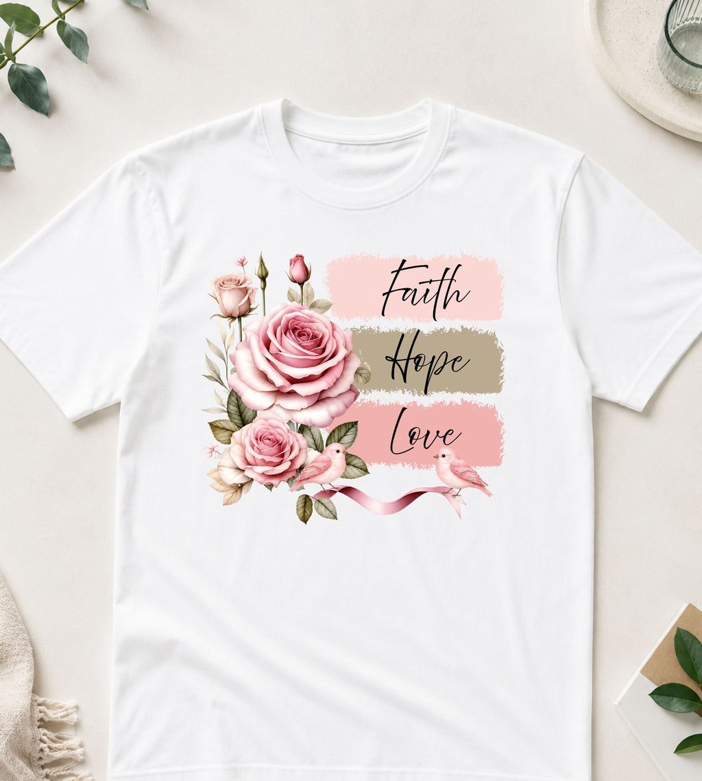 Faith Hope Love Floral T-Shirt