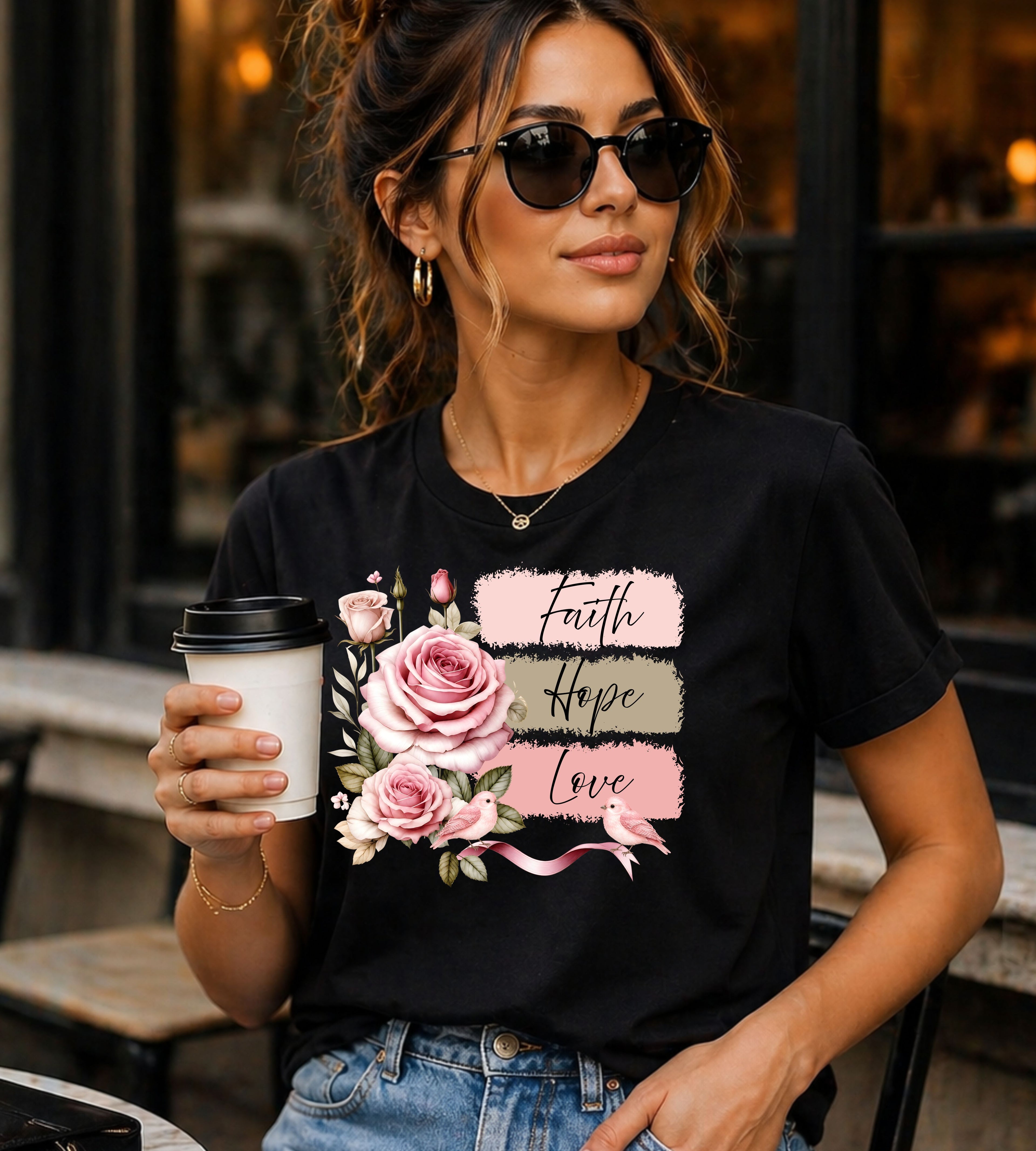 Faith Hope Love Floral T-Shirt