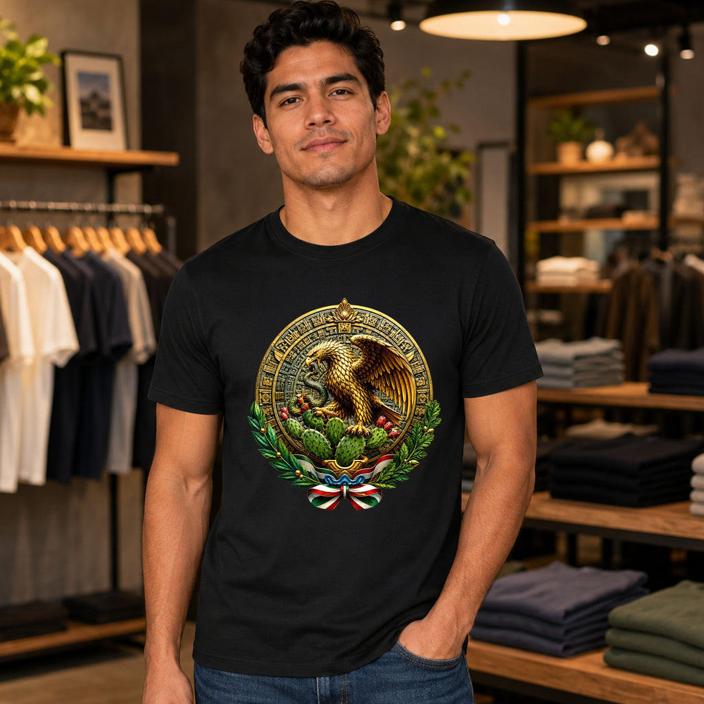 Mexican Eagle Crest T-Shirt — Vintage Mexican Coat of Arms Tee