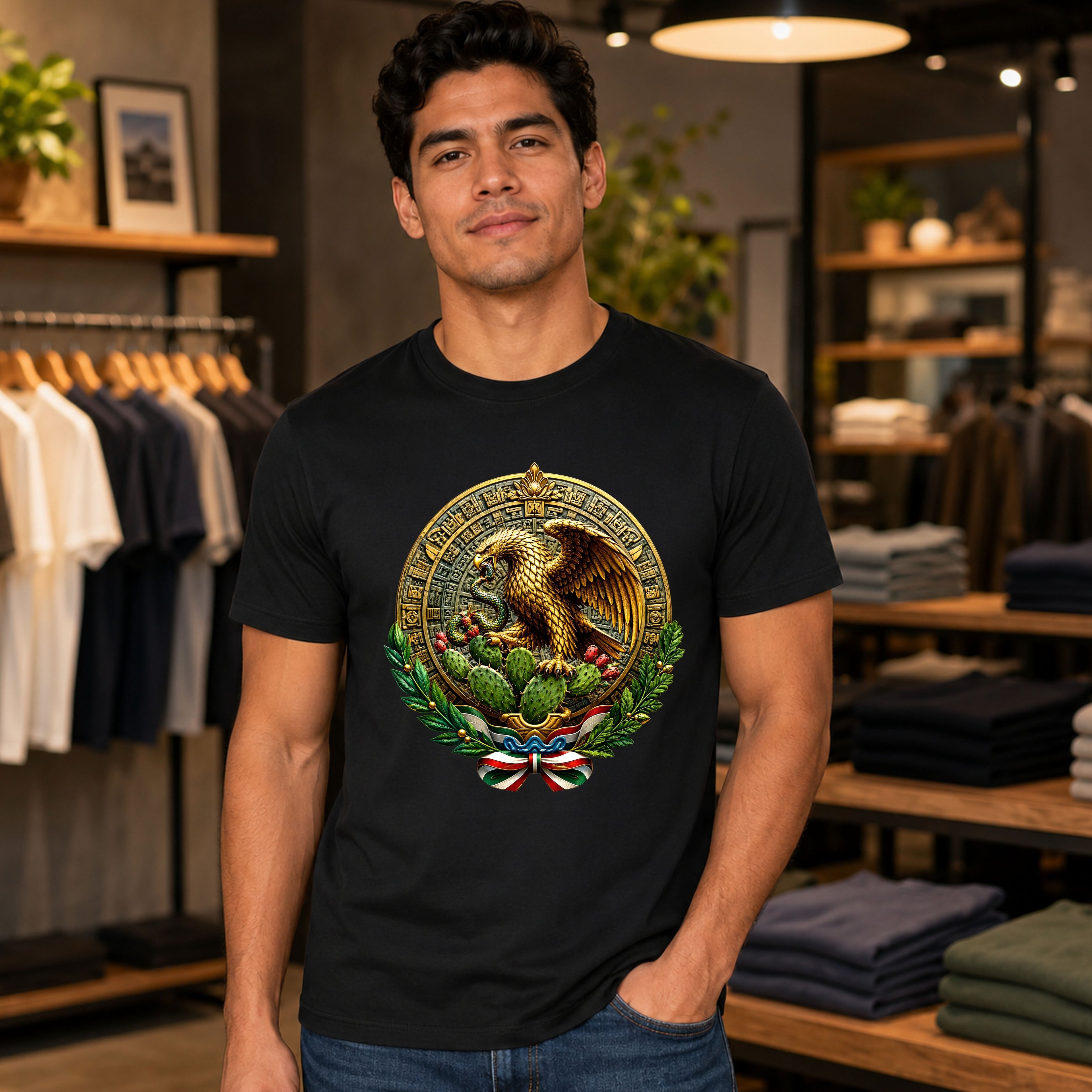 Mexican Eagle Crest T-Shirt — Vintage Mexican Coat of Arms Tee