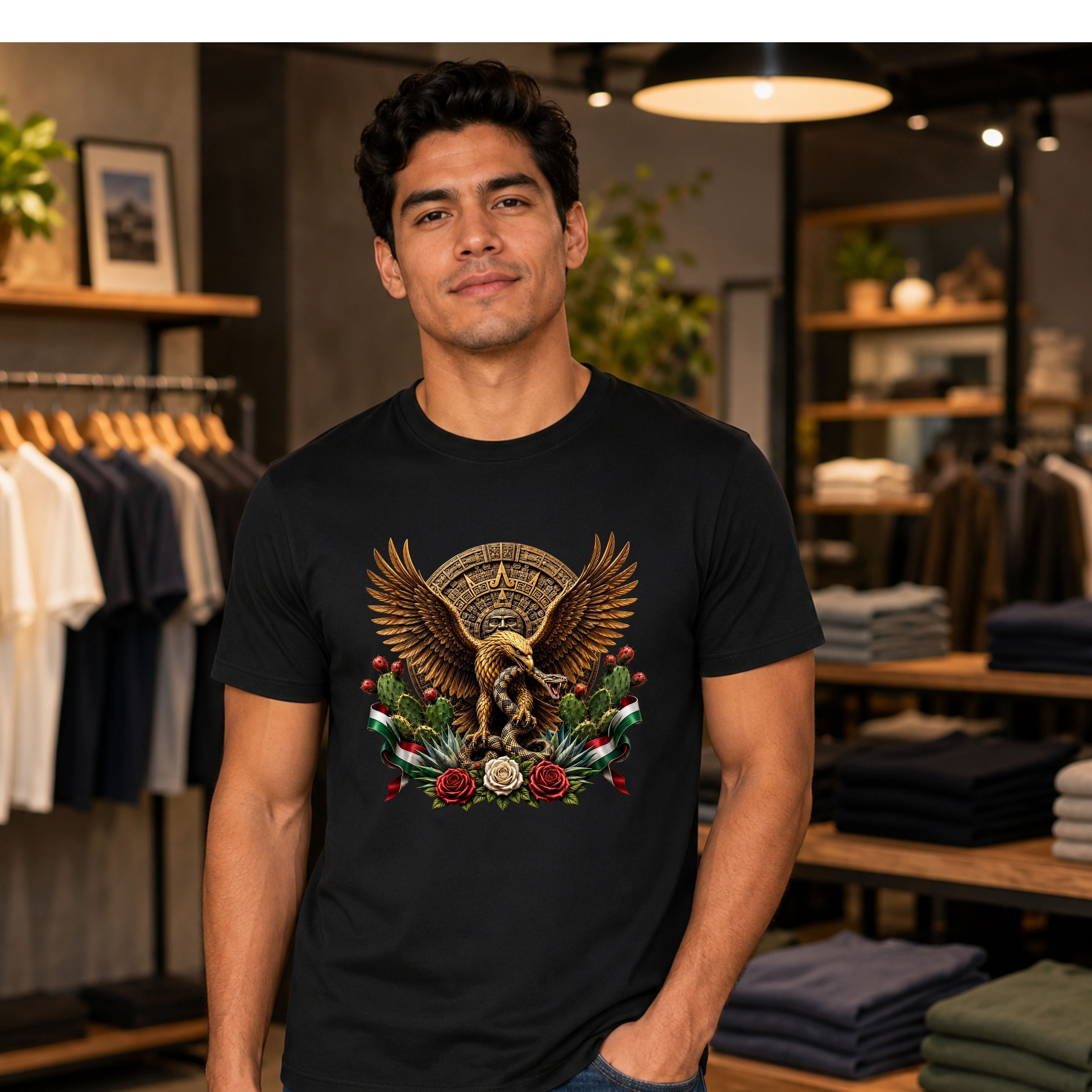 Mexican Golden Eagle T-Shirt | Playera Mexicana Águila Dorada